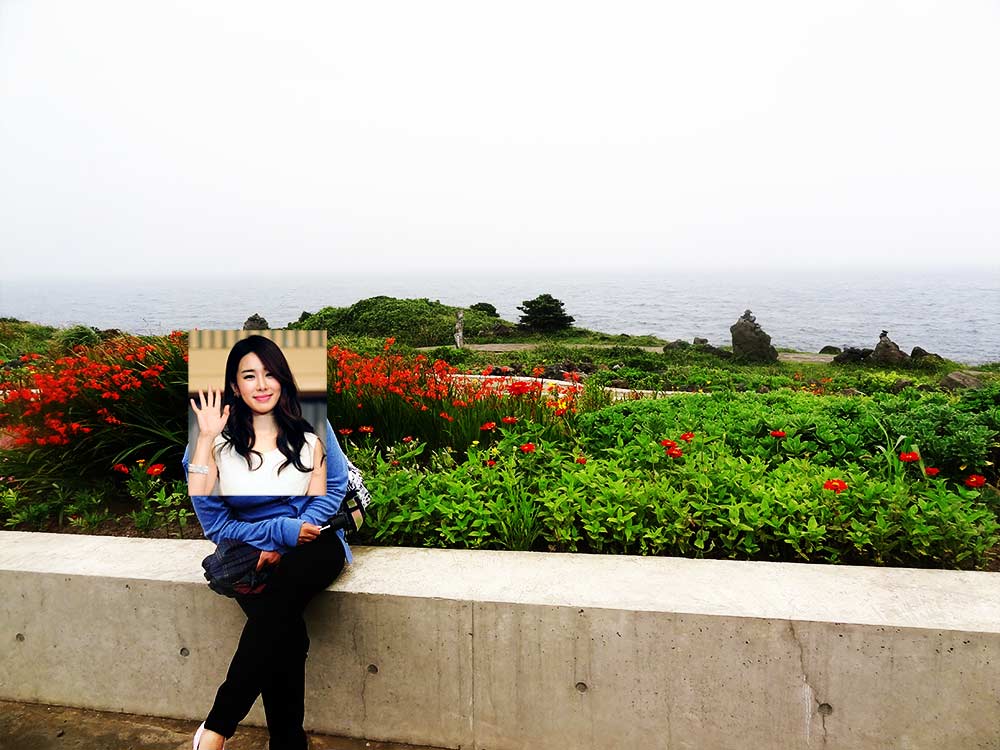 Flowers and beautiful view outside the restaurant